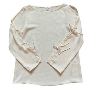 Wilfred Aritzia Pozzi Cream Long Sleeve with Bows Size XS